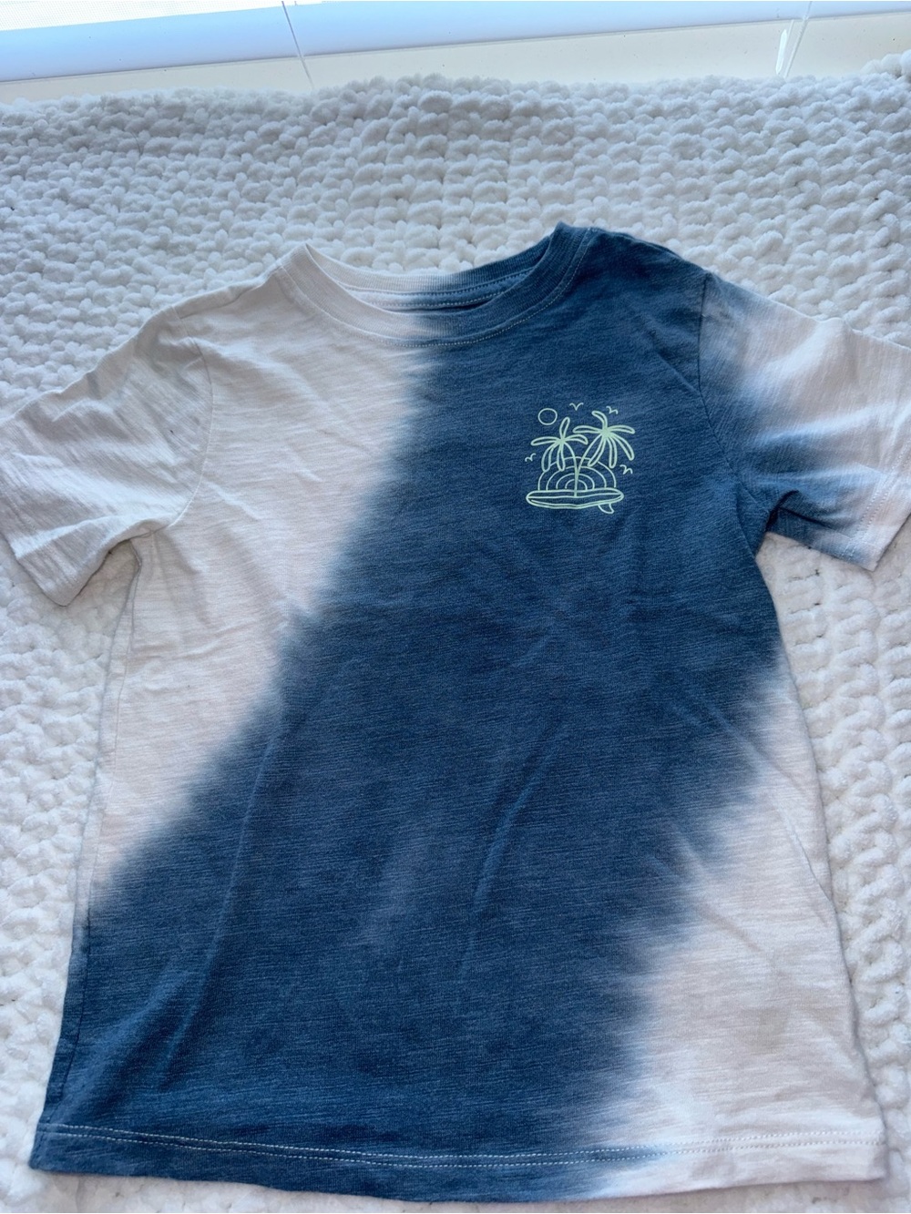 Garanimals Blue & White Tie-Dye Palm Graphic Short Sleeve Tee